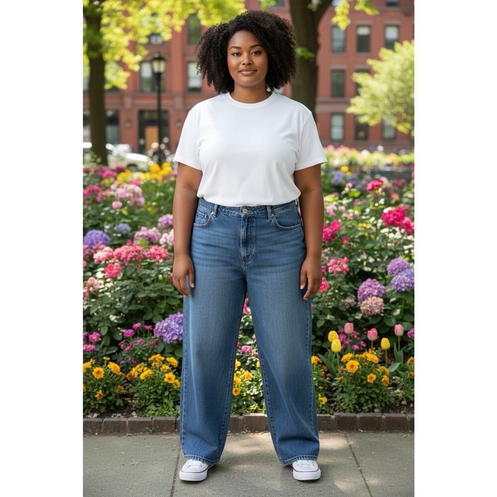 VTG Le Jean de Marithe Francois Girbaud 44M Bridle High Waist Wide Leg Jean